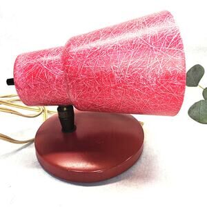 Vintage Mid-century FIBERGLASS 50s MCM Wall Sconce Light Lamp Cone Shaped Red